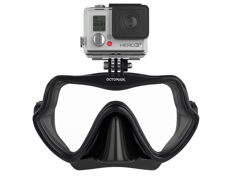 OCTOMASK - Frameless Dive Mask for GoPro, Black